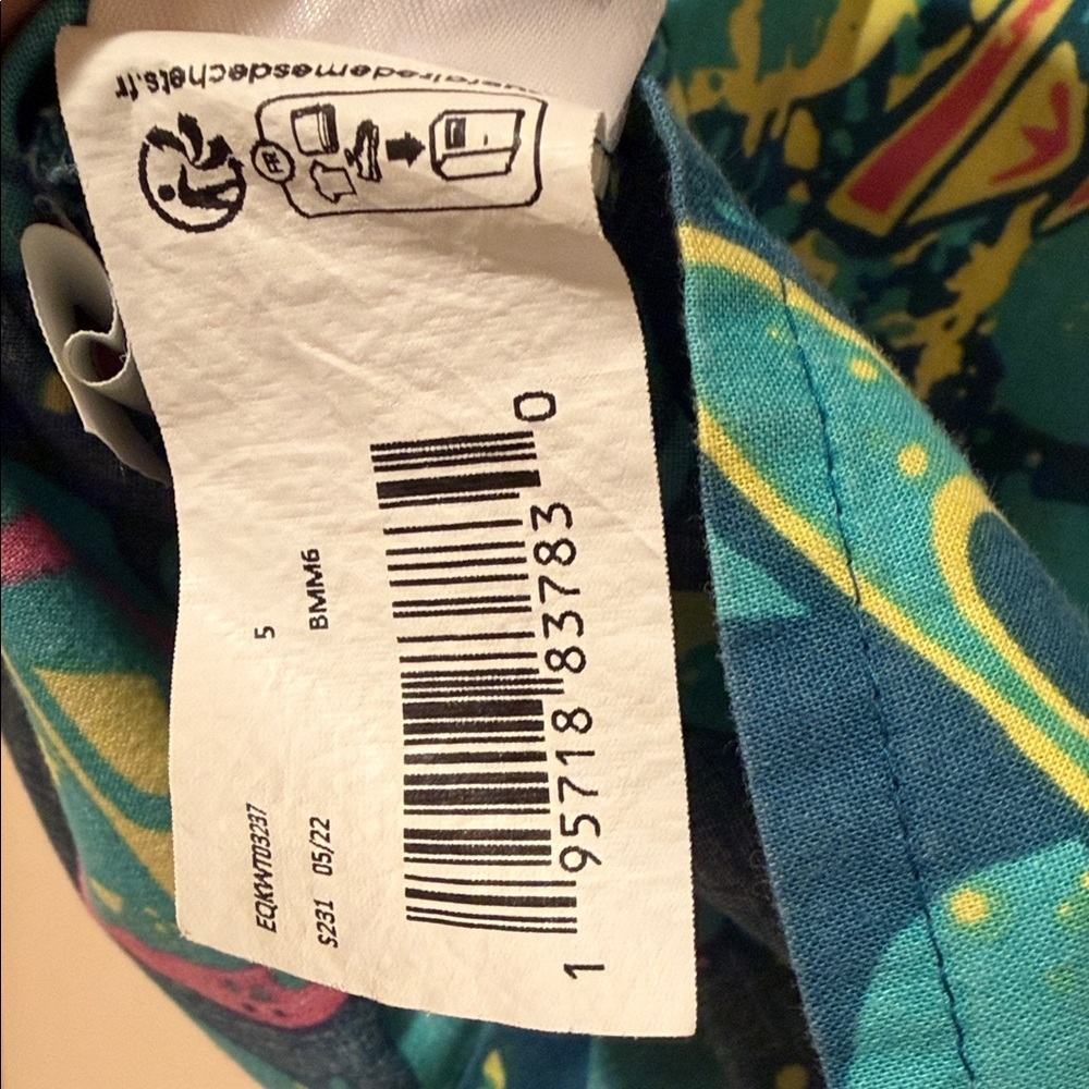 🌊 Quiksilver Boys Size 5 Surf Button Up Shirt Neon Graphic 100% Cotton Retro - Picture 10 of 11